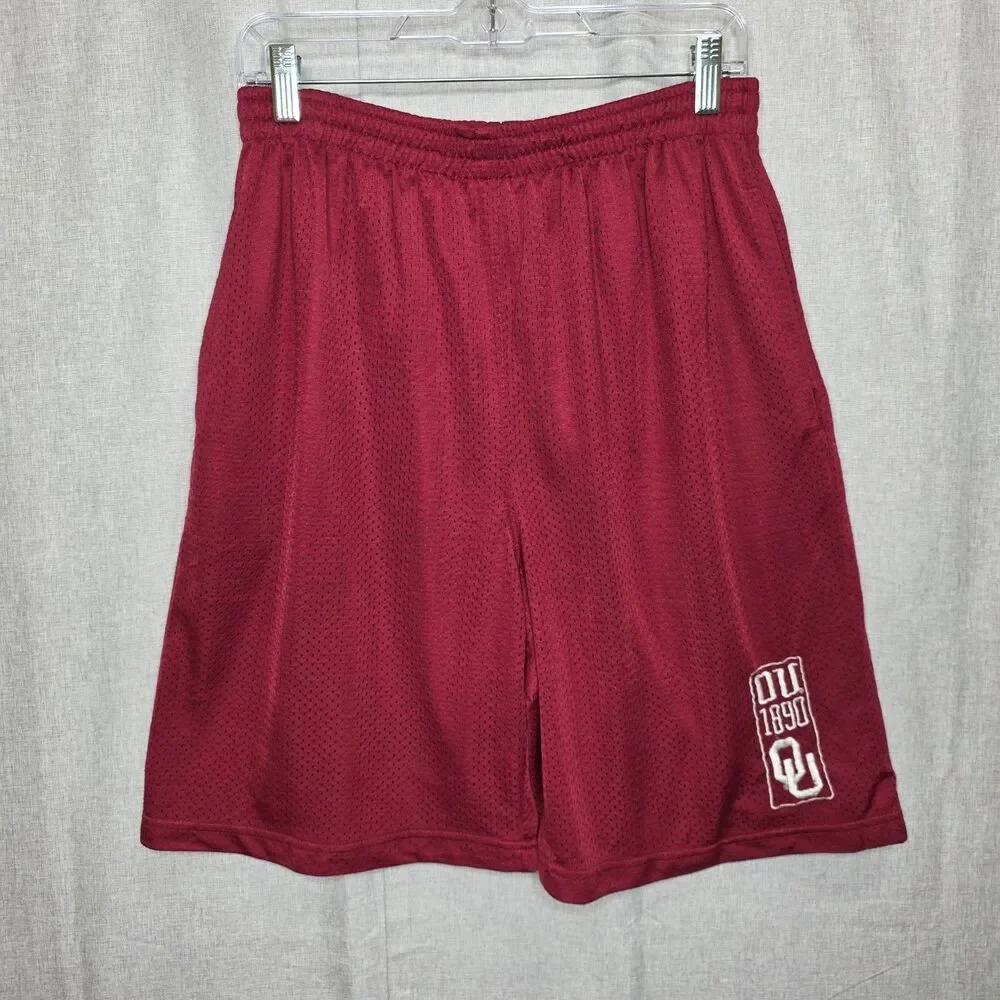 VTG OU Sooners Basketball Shorts Men L Pockets Lined Gym Mesh Old Varsity Brand